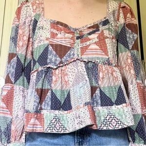 Patchwork Flowy Blouse from American Eagle
